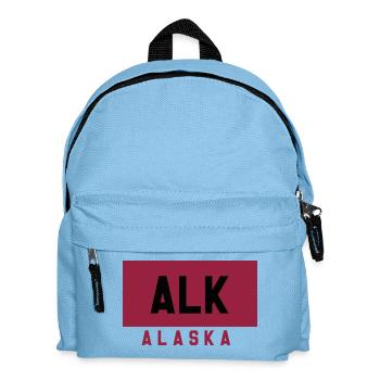 Typographie de l’Alaska en couleur rubis - Sac à dos Enfant - bleu clair - Devant