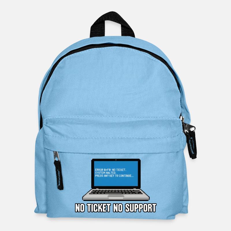 No Ticket No Support Admin IT-Support Spruch - Kinder Rucksack - Hellblau