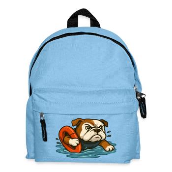 Mascotte bouledogue de sauvetage avec anneau d’eau - Sac à dos Enfant - bleu clair - Devant