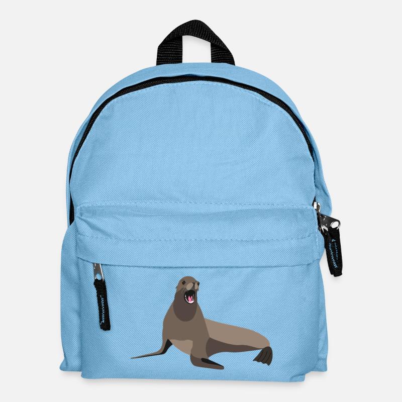 Seelöwenabdruck - Kinder Rucksack - Hellblau