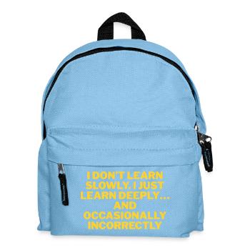 Je n’apprends pas lentement, mais en profondeur - Sac à dos Enfant - bleu clair - Devant