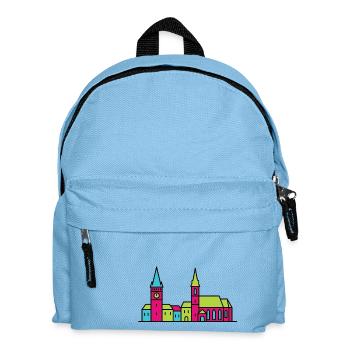 Wels City Skyline Lederer Tower Modern Line Art - Kids' Backpack - light blue - Front