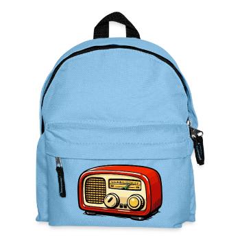 Red retro radio illustration - Kids' Backpack - light blue - Front