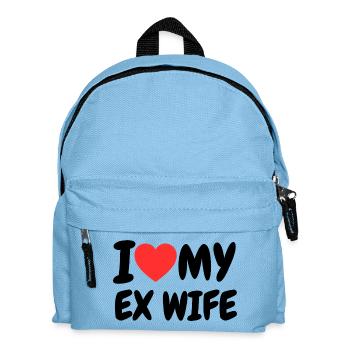 Ich liebe meine Ex-Frau Herzfamilie Lustig. - Kinder Rucksack - Hellblau - Vorne