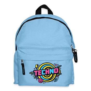 Techno Neon Retro Circle - Sac à dos Enfant - bleu clair - Devant