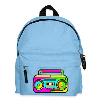 Neon Boombox Pop Art rétro - Sac à dos Enfant - bleu clair - Devant