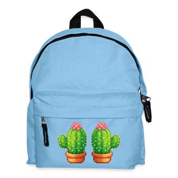 Pixelkaktus Zwillinge im Topf - Kinder Rucksack - Hellblau - Vorne