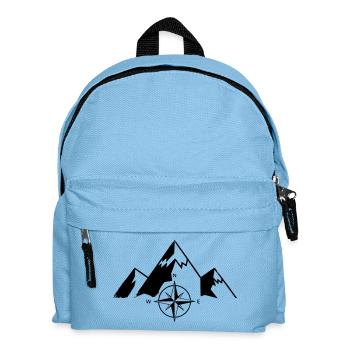 Berge Kompass Natur Outdoor - Kinder Rucksack - Hellblau - Vorne