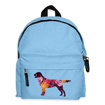Silhouette de chien fleuri Labrador retriever - Sac à dos Enfant - bleu clair - Devant