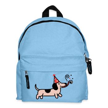 Party Dachshund Birthday Dog - Kids' Backpack - light blue - Front