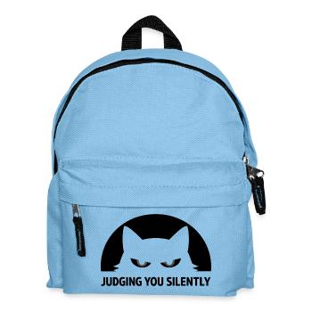 Chat Jugement Silencieux Humour Noir - Sac à dos Enfant - bleu clair - Devant