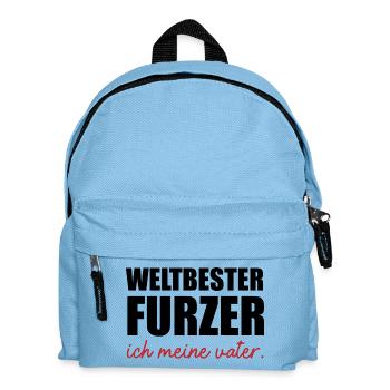 Weltbester Furzer Lustige Vatertagsgeschenk Spruch - Kinder Rucksack - Hellblau - Vorne