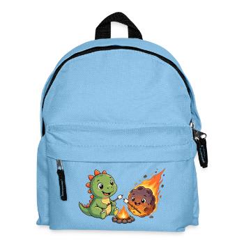 Dino & Meteorite at the Campfire - Kids' Backpack - light blue - Front