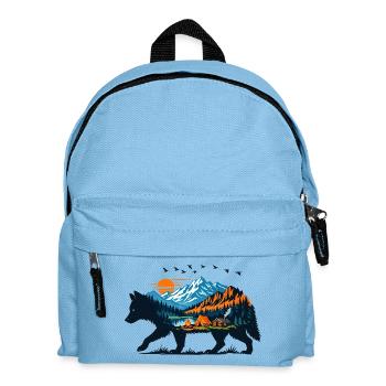 Bear Silhouette Mountain und Camping - Kinder Rucksack - Hellblau - Vorne