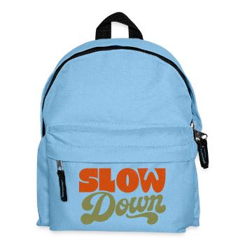 Retro-70er-Jahre-Distressed Typografie verlangsamen - Kinder Rucksack - Hellblau - Vorne