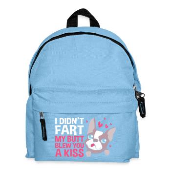 Boston Terrier - Sac à dos Enfant - bleu clair - Devant