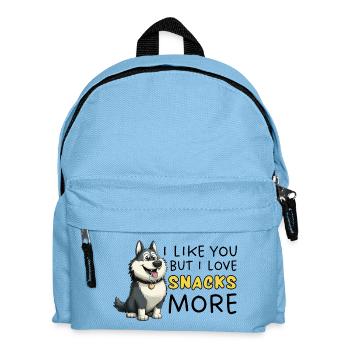 Dessin animé Sibérien Husky Snack Lover - Sac à dos Enfant - bleu clair - Devant