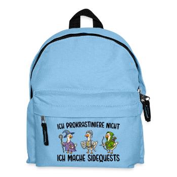 Videospiele Ich prokrastiniere nicht Sarkasmus - Kinder Rucksack - Hellblau - Vorne