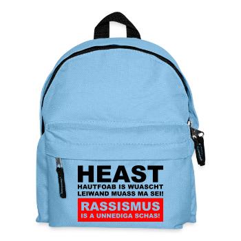 Hautfoab is wuascht - Anti-Rassismus Shirt im Wien - Kinder Rucksack - Hellblau - Vorne