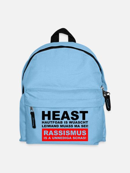 Hautfoab is wuascht - Anti-Rassismus Shirt im Wien - Kinder Rucksack - Hellblau
