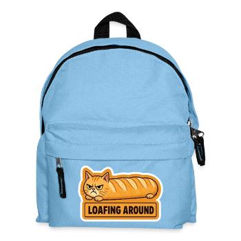 Lustiges wütendes Katzenbrot-Baguette - Kinder Rucksack - Hellblau - Vorne