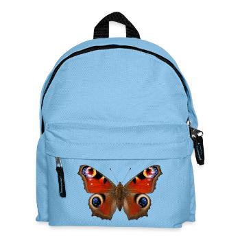 Peacock Butterfly Aglais io Realistic Style - Kids' Backpack - light blue - Front