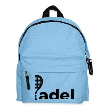 Padel-Schläger-Logo | Minimalistisches Sportdesign - Kinder Rucksack - Hellblau - Vorne