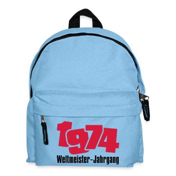 1974 Weltmeister Jahrgang, 2-farbig - Kinder Rucksack - Hellblau - Vorne