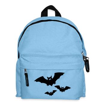 Drei schwarze fliegende Fledermäuse von vorne - Kinder Rucksack - Hellblau - Vorne