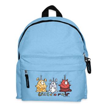 Einhorn Trio - Kinder Rucksack - Hellblau - Vorne