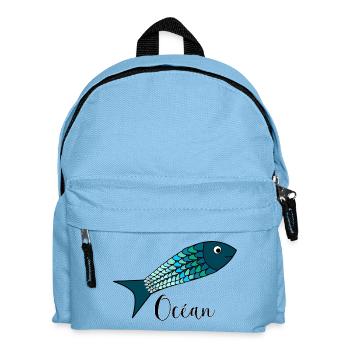 OCEAN. SEA. ECOLOGY. SARDINE. FISH. - Kids' Backpack - light blue - Front