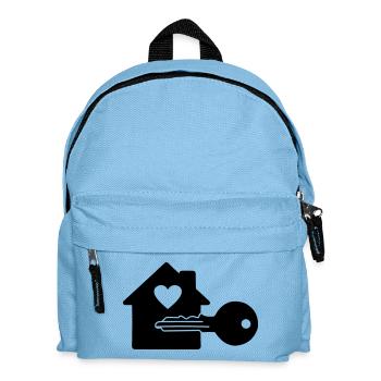 Key with house key heart - Kids' Backpack - light blue - Front