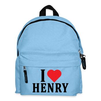 T-Shirt Name Ich liebe Henry T-Shirt Geschenkidee - Kinder Rucksack - Hellblau - Vorne