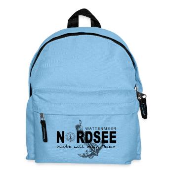 Watt will man Meer - Kinder Rucksack - Hellblau - Vorne
