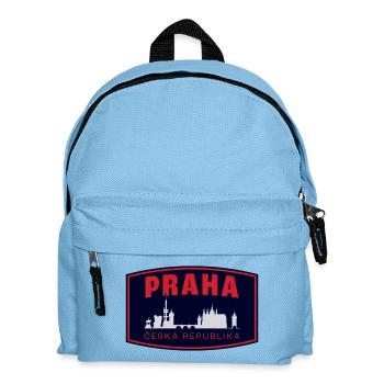 Praha Skyline Silhouette - Kinder Rucksack - Hellblau - Vorne