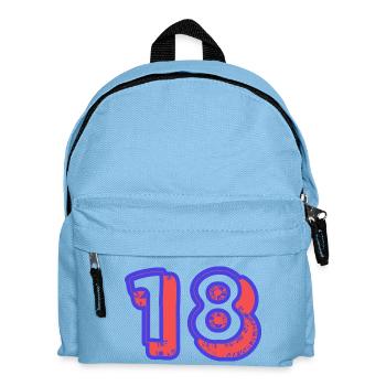 18. 18 JAHRE ALT. 18. JAHRESTAG. 18. GEBURTSTAG. - Kinder Rucksack - Hellblau - Vorne