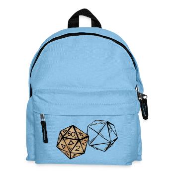Croquis d’un cube de jeu de rôle peint RPG - Sac à dos Enfant - bleu clair - Devant
