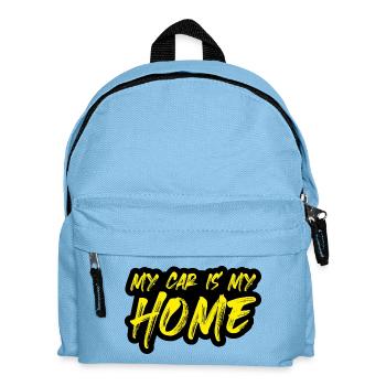 Camping Auto Leben im Auto wohnen - Kinder Rucksack - Hellblau - Vorne