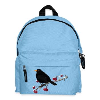 Blackbird bird on a branch birdwatcher - Kids' Backpack - light blue - Front