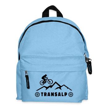 Transalp mit Fahrrad - Alpenüberquerung MTB Bike - Kinder Rucksack - Hellblau - Vorne