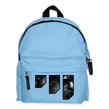 Futuristische geometrische Dunkelheit - Kinder Rucksack - Hellblau - Vorne
