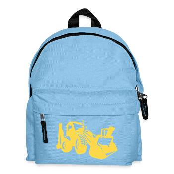 Chargeuse sur pneus d’excavatrice Opérateur d’équipement de construction Silhouette - Sac à dos Enfant - bleu clair - Devant