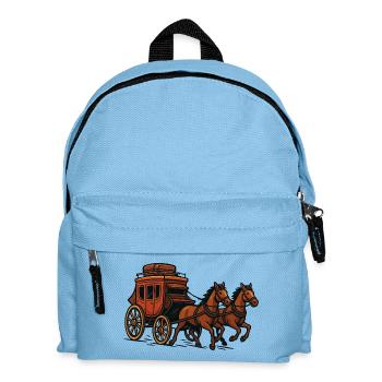 Pferdewagen Kutsche Szene - Kinder Rucksack - Hellblau - Vorne