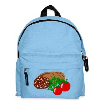 Black pudding with tomato - Kids' Backpack - light blue - Front