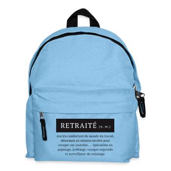 Pensionierte, humorvolle Definition des Wortes Rentner - Kinder Rucksack - Hellblau - Vorne