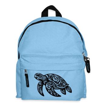Tribal Magie – Schildkröte aus Ornamenten - Kinder Rucksack - Hellblau - Vorne