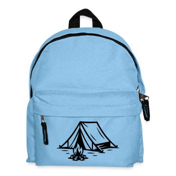 Zelt Lagerfeuer - Kinder Rucksack - Hellblau - Vorne