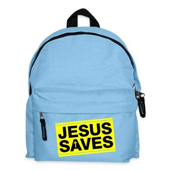 Jesus Rettet Spruch Christlich - Kinder Rucksack - Hellblau - Vorne
