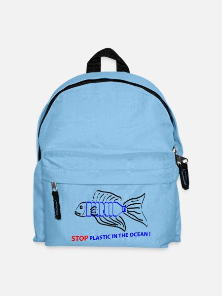 Fish and plastic - Kids' Backpack - light blue