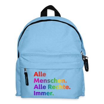 All People All Rights Always Statement - Kids' Backpack - light blue - Front